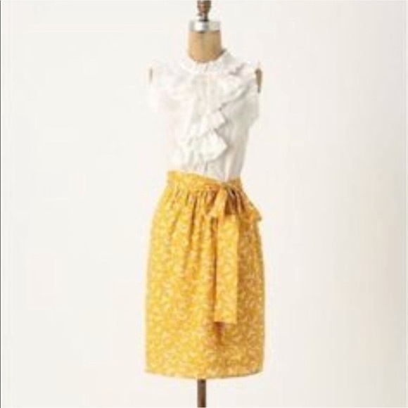 Anthropologie Dresses & Skirts - Yellow ruffle bird dress Anthropologie